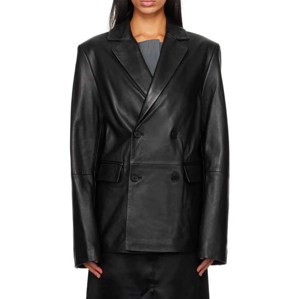 LOULOU STUDIO
Black Davao Leather Jacket